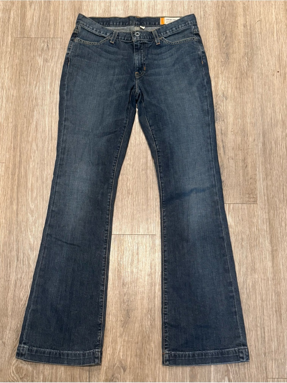 Gap Long and Lean Jeans Womens 4R NWOT 2008 Y2K Low Rise Bootcut Wide Dark Wash
